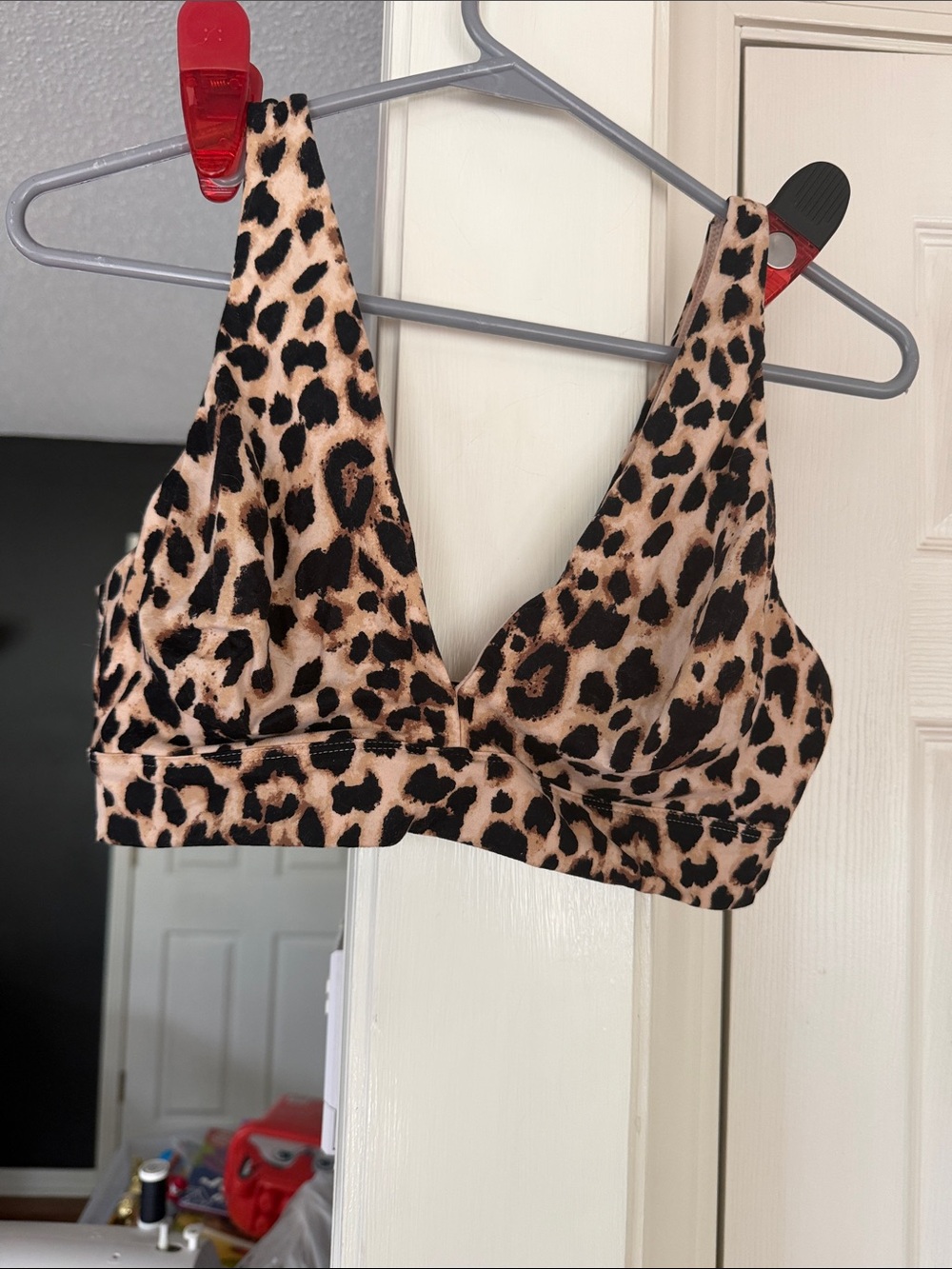 Victoria's Secret Leopard Print Wireless Bralette - Beige, Black